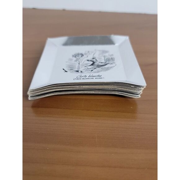 VTG 1950 Fractured French Ashtrays Coasters #A26 - Picture 6 of 10